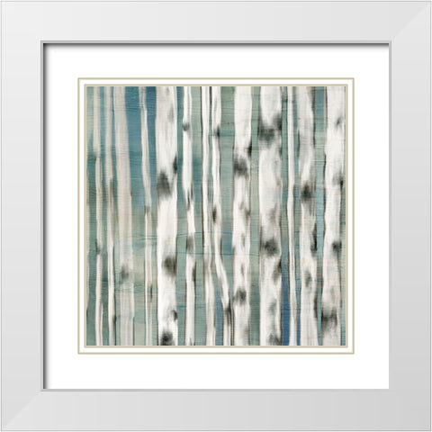 Birches 1 White Modern Wood Framed Art Print with Double Matting by Kimberly, Allen