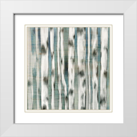 Birches 2 White Modern Wood Framed Art Print with Double Matting by Kimberly, Allen