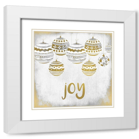 Joy Christmas White Modern Wood Framed Art Print with Double Matting by Allen, Kimberly