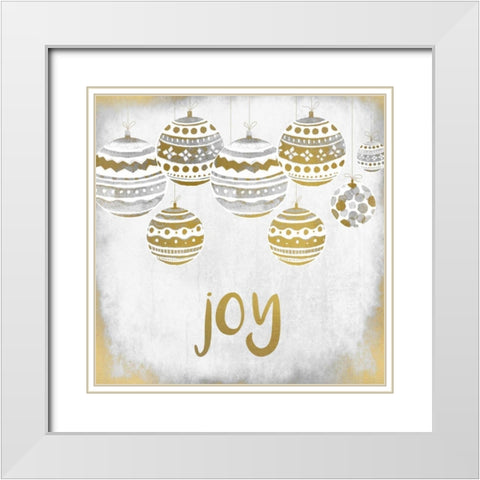Joy Christmas White Modern Wood Framed Art Print with Double Matting by Allen, Kimberly
