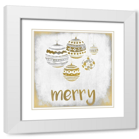 Merry Christmas ornament White Modern Wood Framed Art Print with Double Matting by Allen, Kimberly