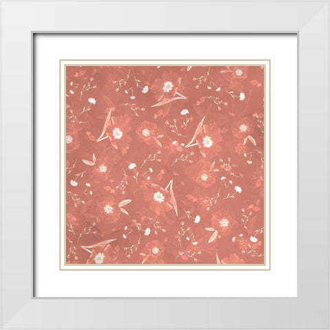 Floral Pattern 1 White Modern Wood Framed Art Print with Double Matting by Kimberly, Allen