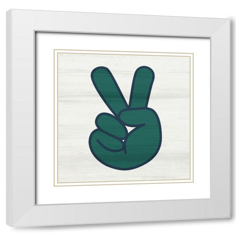 Green Peace White Modern Wood Framed Art Print with Double Matting by Kimberly, Allen