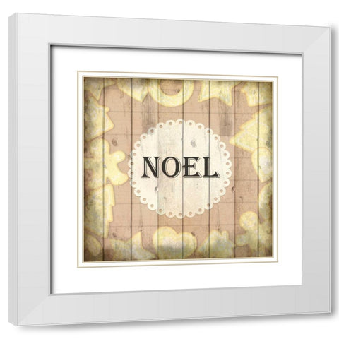 Christmas Noel White Modern Wood Framed Art Print with Double Matting by Allen, Kimberly