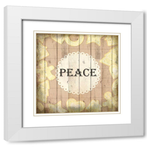 Christmas Peace White Modern Wood Framed Art Print with Double Matting by Allen, Kimberly