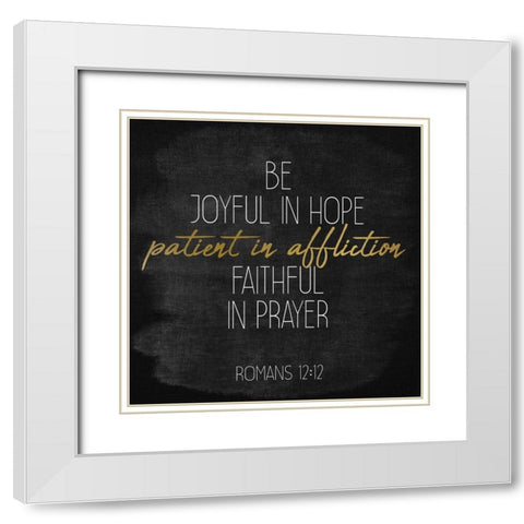 Be Joyful Black Square White Modern Wood Framed Art Print with Double Matting by Kimberly, Allen