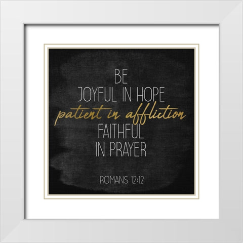 Be Joyful Black Square White Modern Wood Framed Art Print with Double Matting by Kimberly, Allen