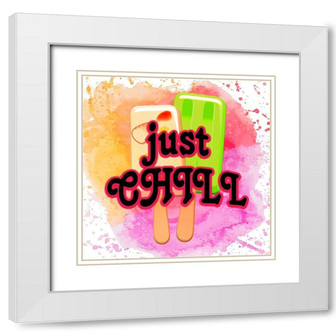 Popsicle 2 White Modern Wood Framed Art Print with Double Matting by Kimberly, Allen