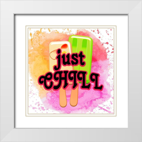 Popsicle 2 White Modern Wood Framed Art Print with Double Matting by Kimberly, Allen