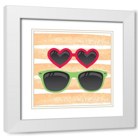 Sunglasses 1 White Modern Wood Framed Art Print with Double Matting by Kimberly, Allen