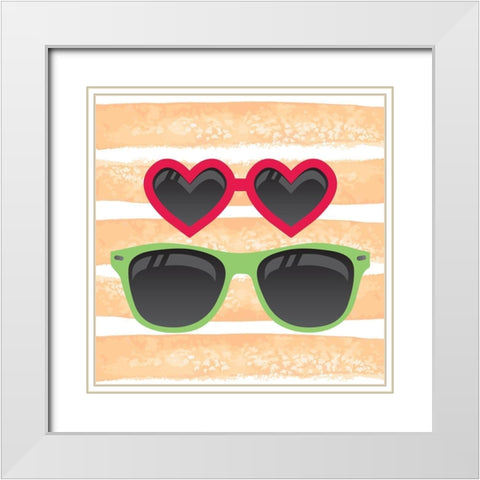 Sunglasses 1 White Modern Wood Framed Art Print with Double Matting by Kimberly, Allen