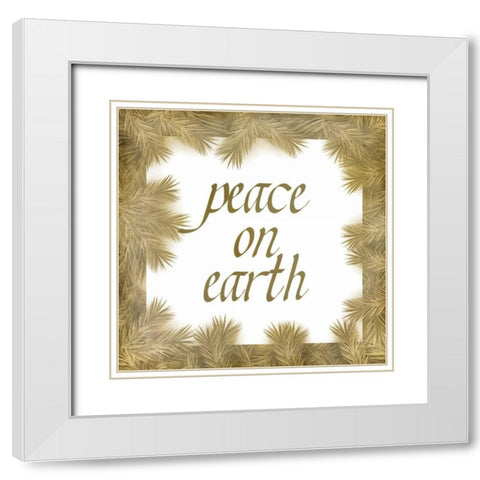 Peace on Earth White Modern Wood Framed Art Print with Double Matting by Allen, Kimberly