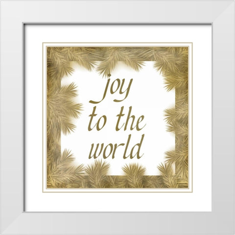 Joy to the World White Modern Wood Framed Art Print with Double Matting by Allen, Kimberly