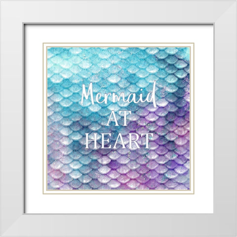 Mermaid at Heart 1 White Modern Wood Framed Art Print with Double Matting by Kimberly, Allen