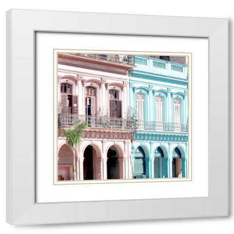 Havana Street White Modern Wood Framed Art Print with Double Matting by Kimberly, Allen