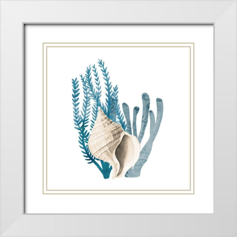 Coral Cove Blue 2 White Modern Wood Framed Art Print with Double Matting by Kimberly, Allen