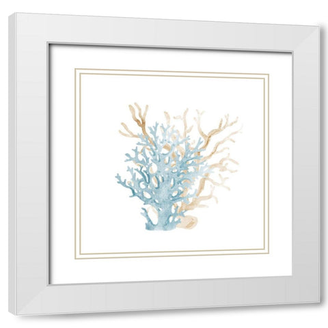 Coral Cove Blue 3 White Modern Wood Framed Art Print with Double Matting by Kimberly, Allen