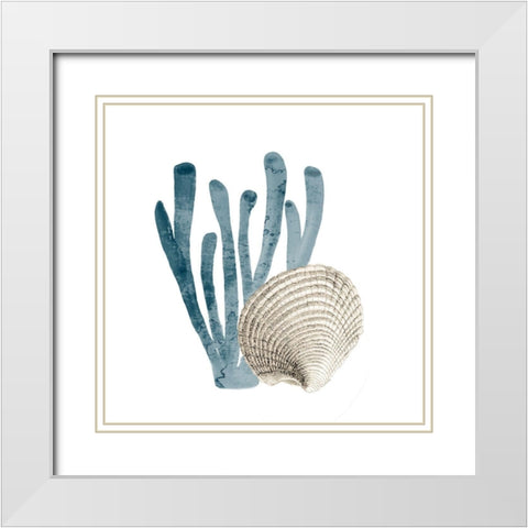 Coral Cove Blue 4 White Modern Wood Framed Art Print with Double Matting by Kimberly, Allen
