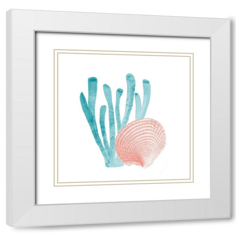 Coral Cove 4 White Modern Wood Framed Art Print with Double Matting by Kimberly, Allen