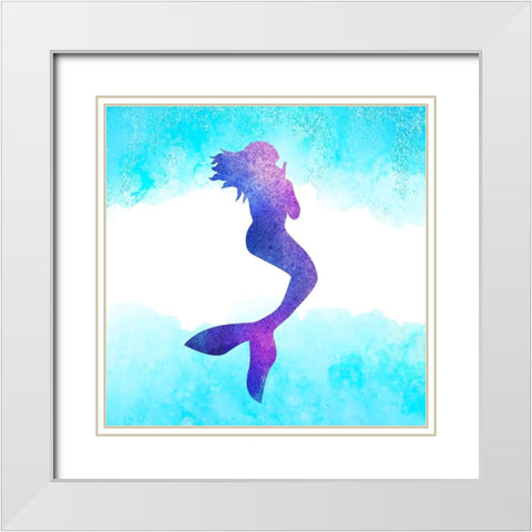 Always Be a Mermaid 1 White Modern Wood Framed Art Print with Double Matting by Kimberly, Allen