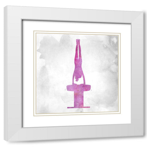 Gymnastics 1 White Modern Wood Framed Art Print with Double Matting by Kimberly, Allen