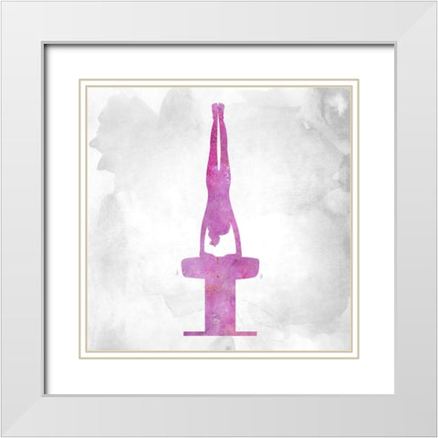 Gymnastics 1 White Modern Wood Framed Art Print with Double Matting by Kimberly, Allen