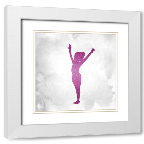 Gymnastics 2 White Modern Wood Framed Art Print with Double Matting by Kimberly, Allen