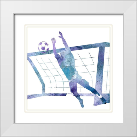 Soccer Girl 2 White Modern Wood Framed Art Print with Double Matting by Kimberly, Allen