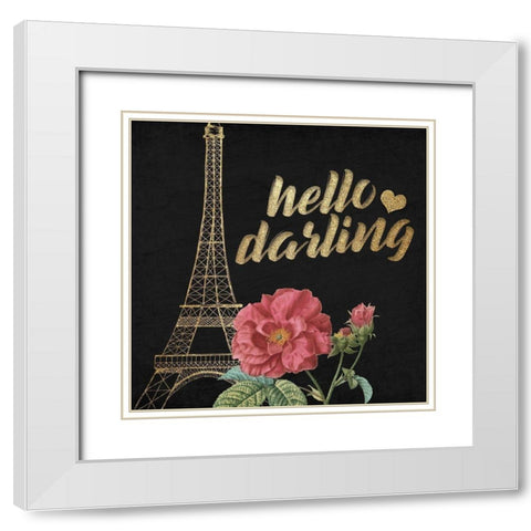 Darling 3 White Modern Wood Framed Art Print with Double Matting by Kimberly, Allen