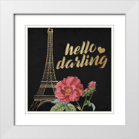 Darling 3 White Modern Wood Framed Art Print with Double Matting by Kimberly, Allen