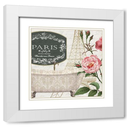 Salle de Bains 1 White Modern Wood Framed Art Print with Double Matting by Kimberly, Allen