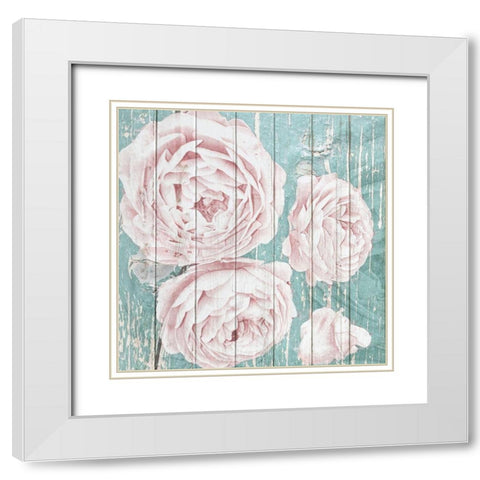 On Teal 1 White Modern Wood Framed Art Print with Double Matting by Kimberly, Allen