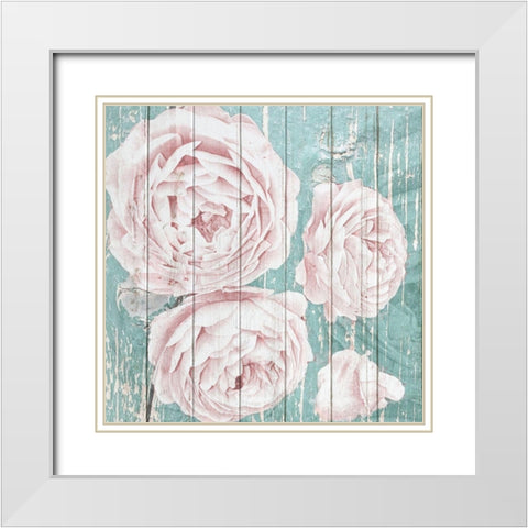 On Teal 1 White Modern Wood Framed Art Print with Double Matting by Kimberly, Allen