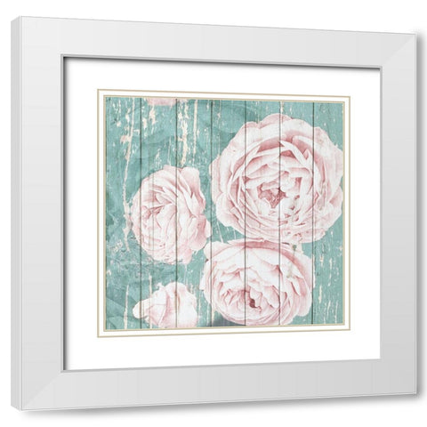 On Teal 2 White Modern Wood Framed Art Print with Double Matting by Kimberly, Allen