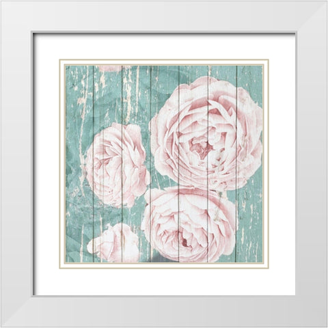 On Teal 2 White Modern Wood Framed Art Print with Double Matting by Kimberly, Allen