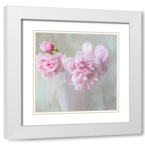 Vase of Pink White Modern Wood Framed Art Print with Double Matting by Kimberly, Allen