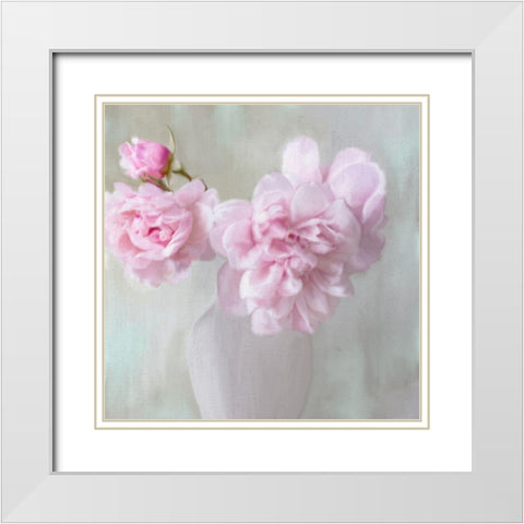 Vase of Pink White Modern Wood Framed Art Print with Double Matting by Kimberly, Allen