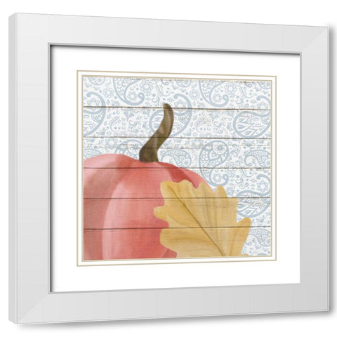 Paisley Fall 1 White Modern Wood Framed Art Print with Double Matting by Kimberly, Allen