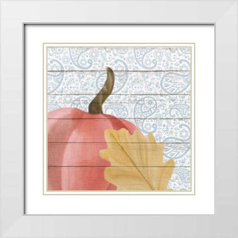 Paisley Fall 1 White Modern Wood Framed Art Print with Double Matting by Kimberly, Allen
