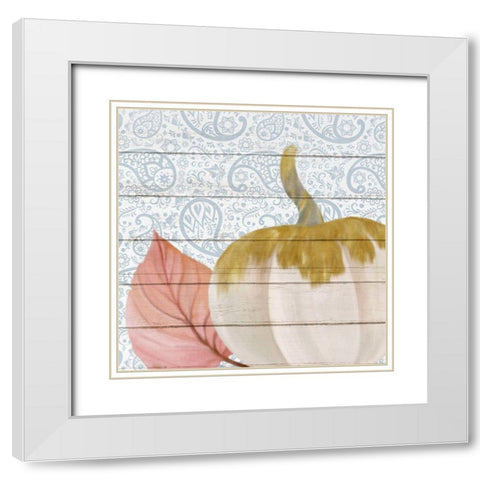 Paisley Fall 2 White Modern Wood Framed Art Print with Double Matting by Kimberly, Allen