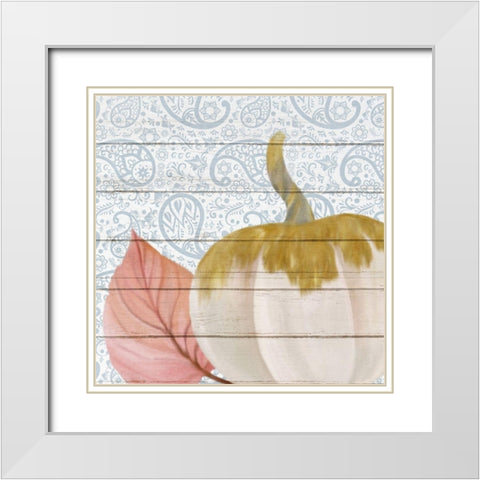 Paisley Fall 2 White Modern Wood Framed Art Print with Double Matting by Kimberly, Allen