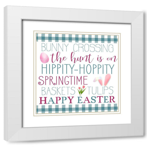 Bunny Crossing Square White Modern Wood Framed Art Print with Double Matting by Kimberly, Allen