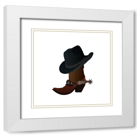 Western Star 3 White Modern Wood Framed Art Print with Double Matting by Kimberly, Allen