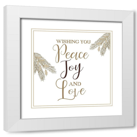 Wishing You Peace White Modern Wood Framed Art Print with Double Matting by Kimberly, Allen