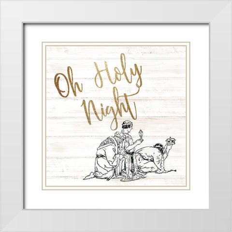 Oh Holy Night Wisemen V2 White Modern Wood Framed Art Print with Double Matting by Allen, Kimberly