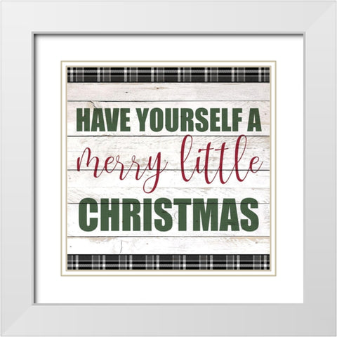 Merry Little White Modern Wood Framed Art Print with Double Matting by Kimberly, Allen