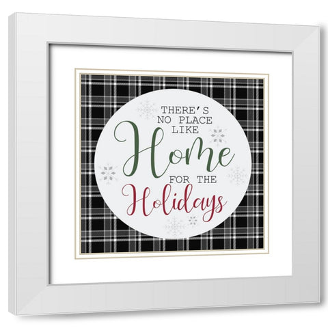 Home for the Holidays Plaid White Modern Wood Framed Art Print with Double Matting by Kimberly, Allen