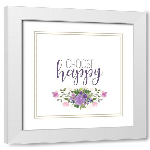 Choose Happy White Modern Wood Framed Art Print with Double Matting by Kimberly, Allen