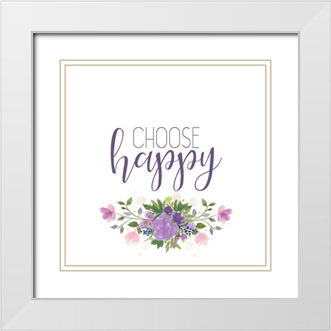 Choose Happy White Modern Wood Framed Art Print with Double Matting by Kimberly, Allen