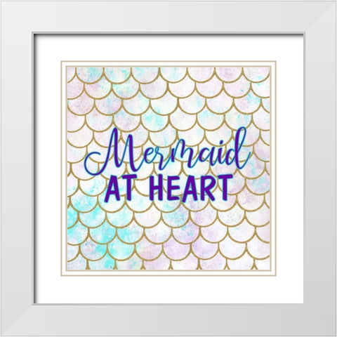 Mermaid at Heart White Modern Wood Framed Art Print with Double Matting by Kimberly, Allen